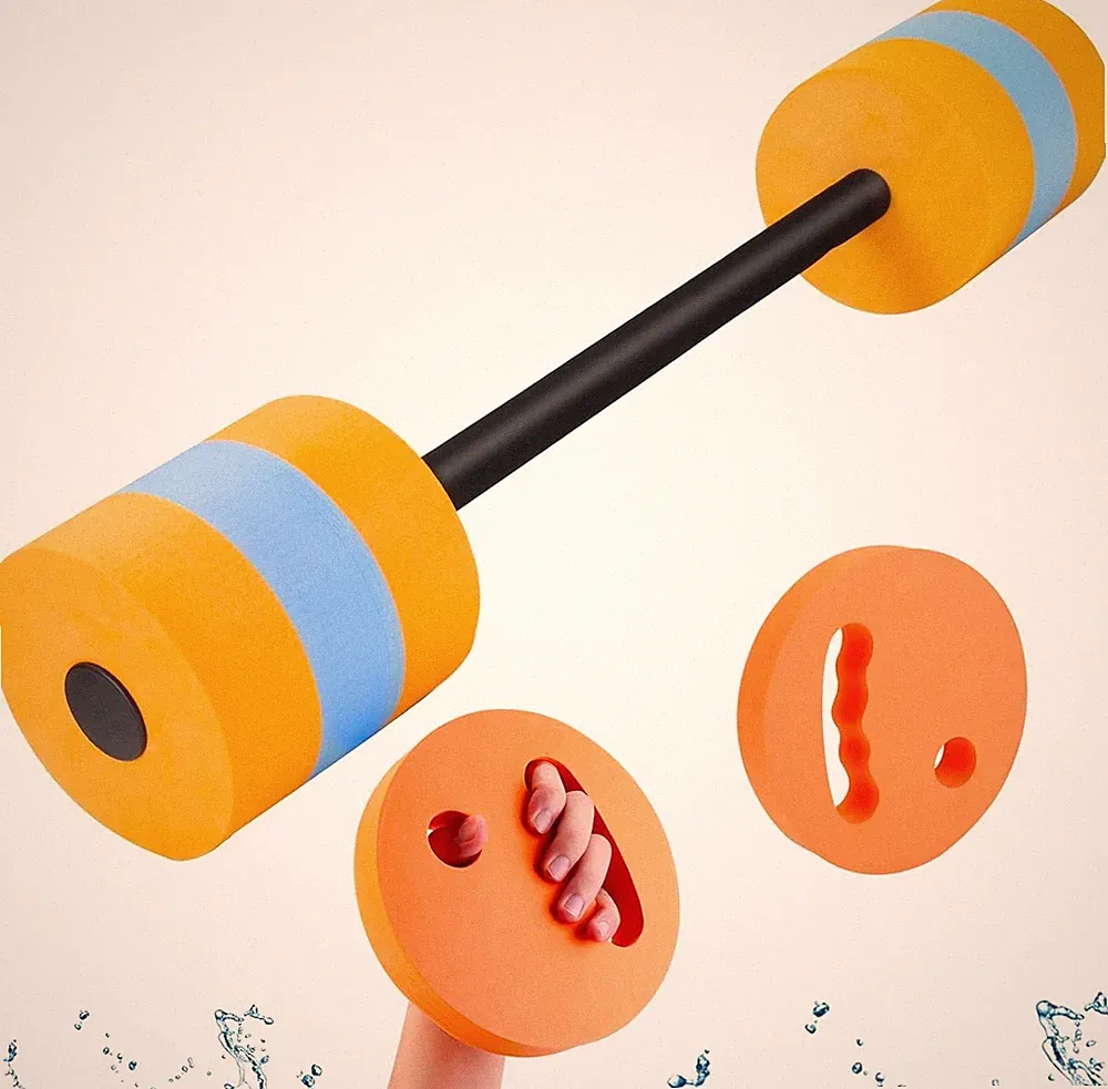 29.3’’ Swimming Barbell with Water Exercise Discs Swim Dumbbell High Orange
