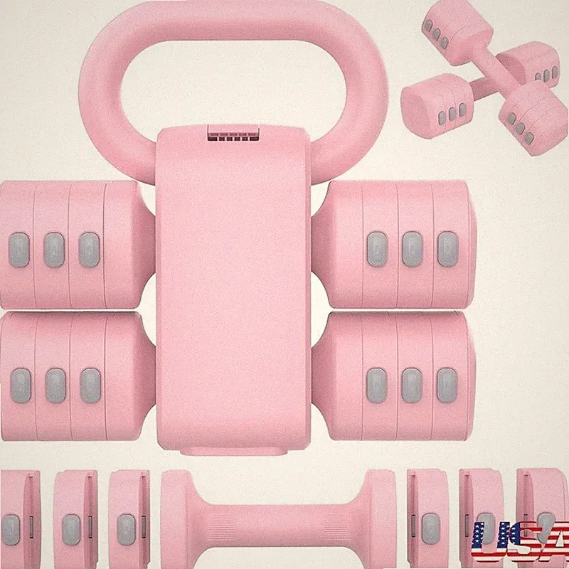 2in1 Adjustable Dumbbell Kettlebell Set Weight Training Portable Fitness New