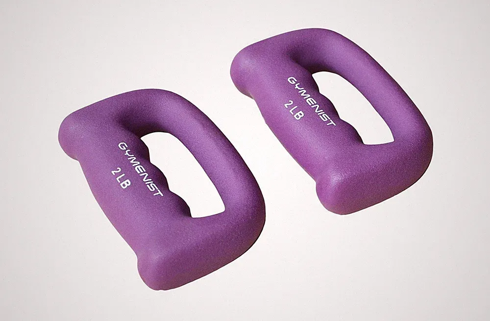 2Lb Hand Shaped Neoprene Dumbbells for Workout, Jogging, and Cardio