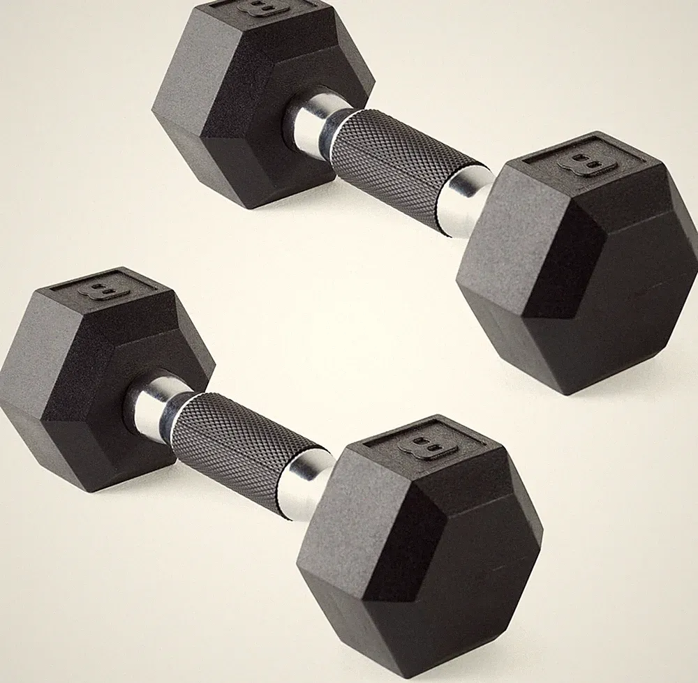 2PCS 8lb Dumbbells Pair Rubber Coated Dumbbells Weight for Home Gym,Comfort Grip