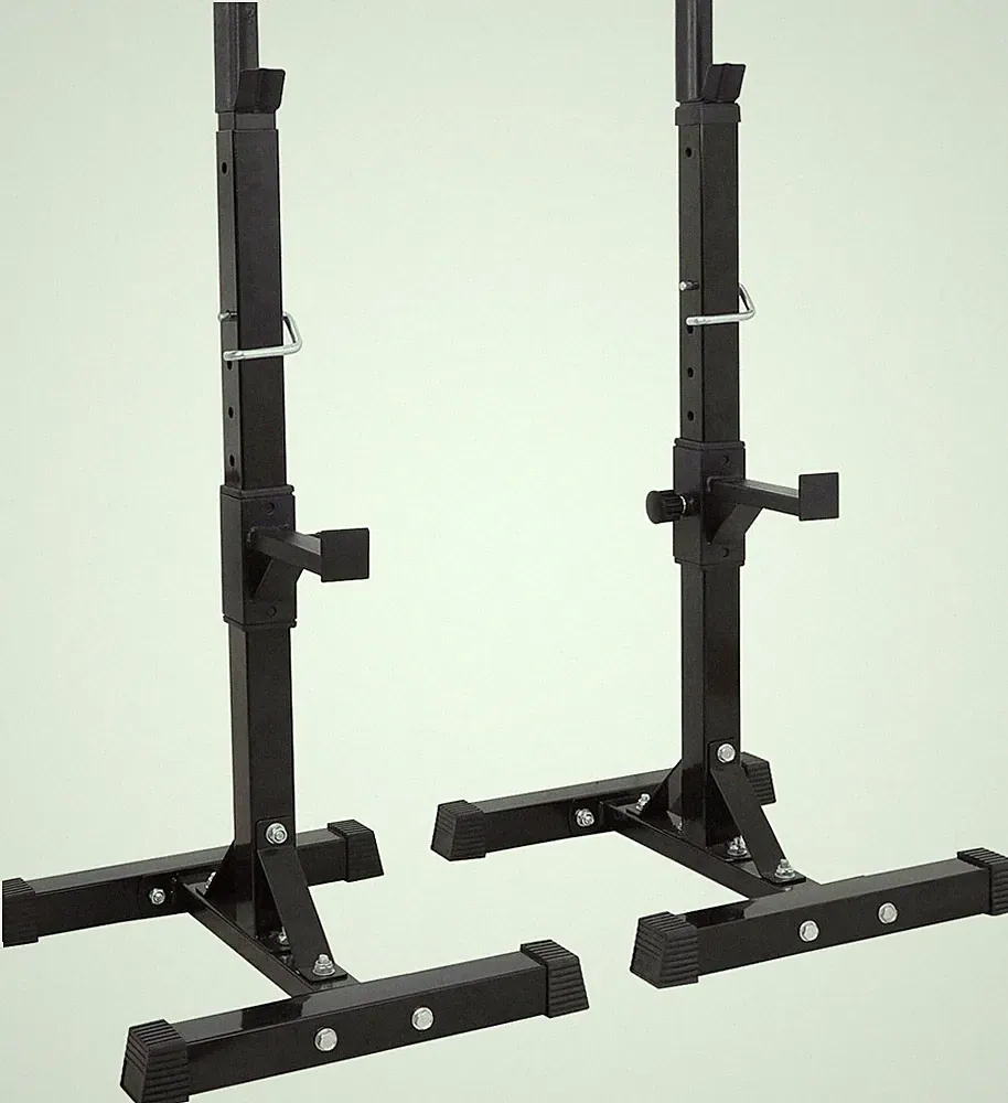 2PCS Adjustable Squat Rack 41"-66" Portable Barbell Dumbbell Racks Stands 550Lbs