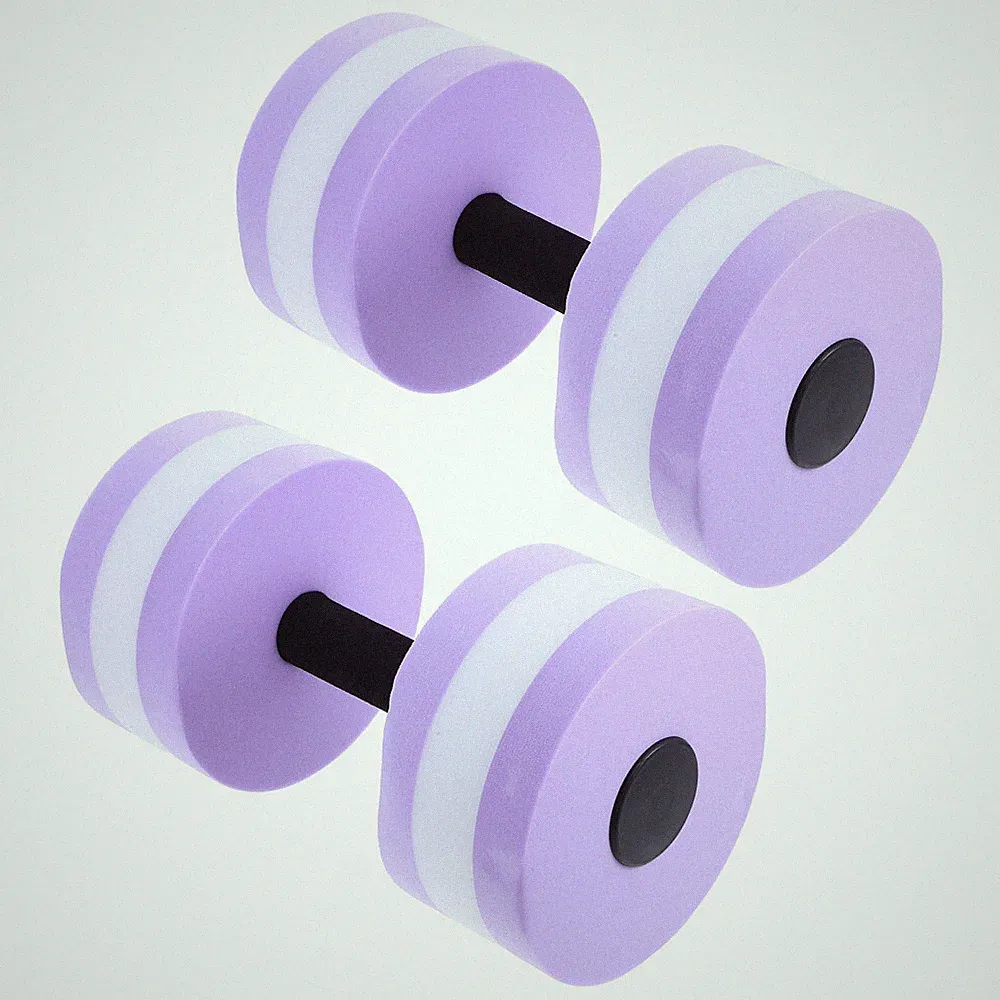 2PCS Aquatic Exercise Dumbells EVA Water Barbells Swim Dumbbell for Girls