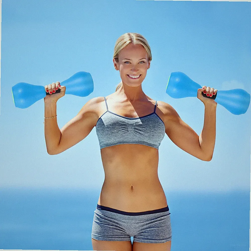 2Pcs Blue Eva Dumbbells for Pool Fitness Small Durable Water Sports Weights