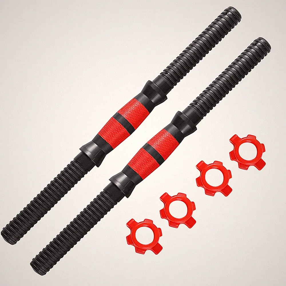 2PCs Dumbbell Bar w/Non-Slip Grips for Workout Sport Gym Training 15.7＂/ 19.7＂