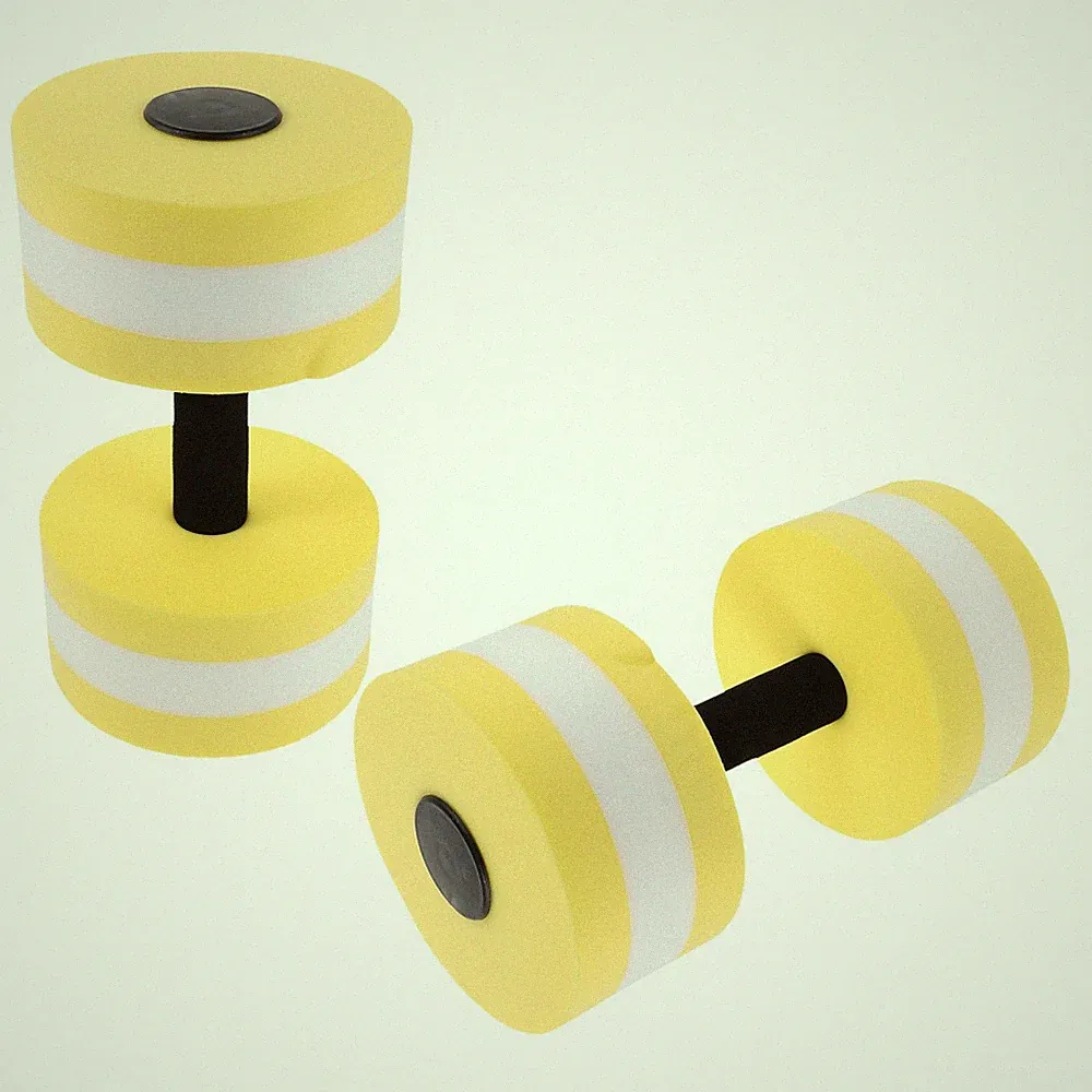 2Pcs Lightweight Eva Water Resistance Dumbbells for Home Pool Fitness Yellow