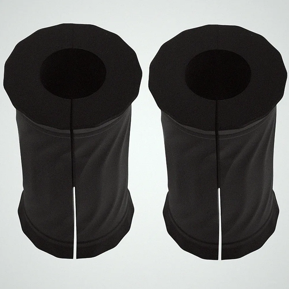 2Pcs Universal Fit Silicone Dumbbell Grip Covers for Gym Barbell Handles Black