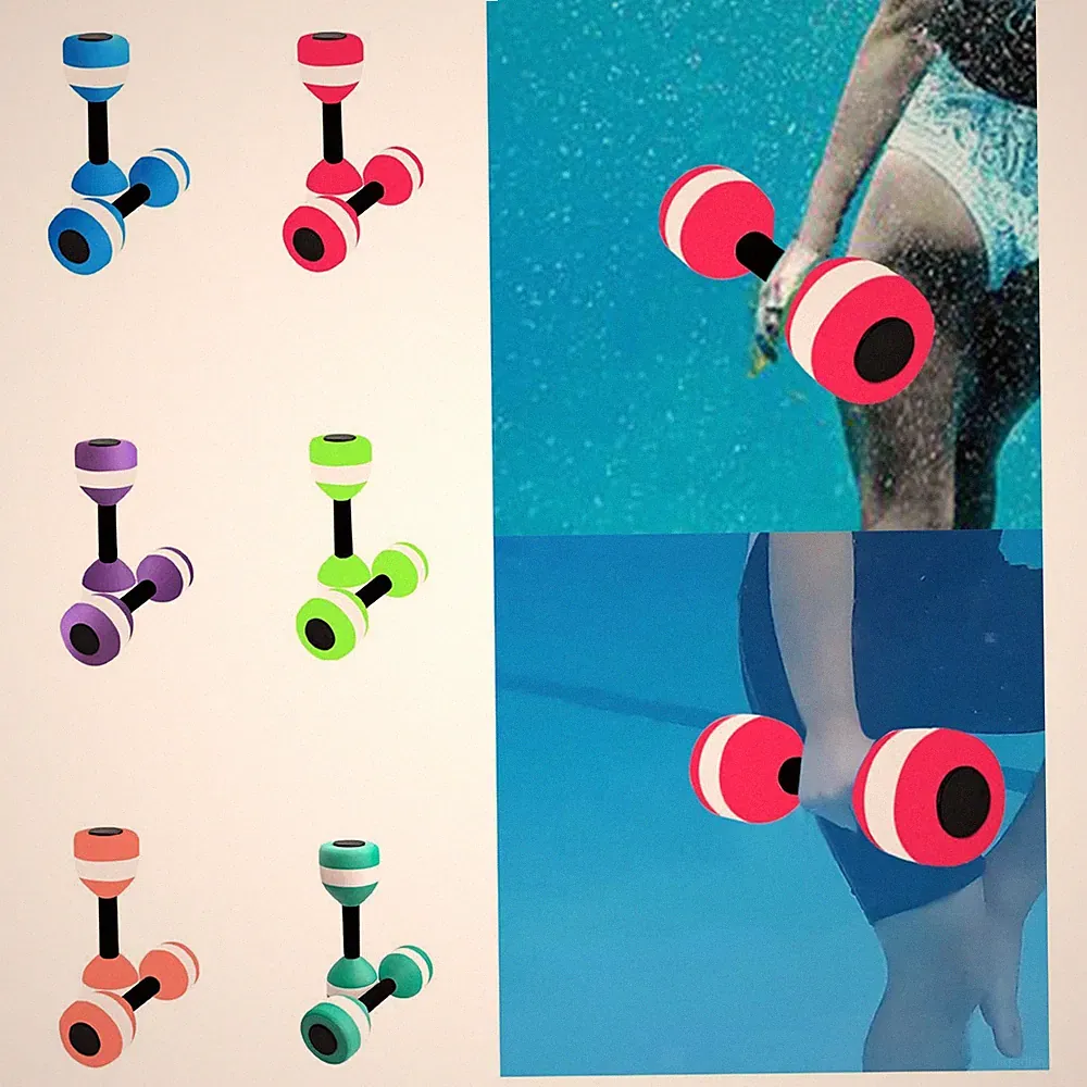 2Pcs Water Dumbbells for Women Aqua Fitness Barbells EVA Foam Easy to Grip