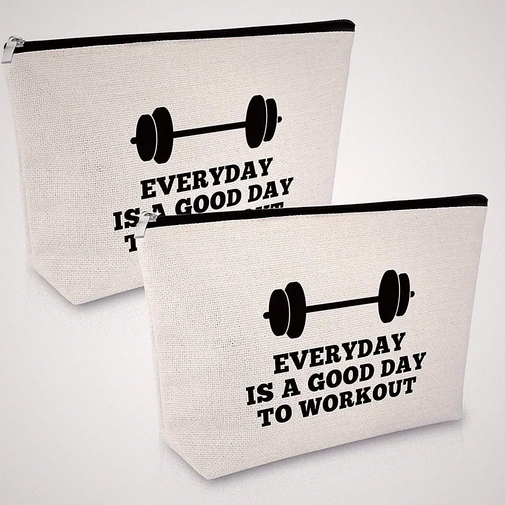 2Pcs Workout Gift for Women Makeup Bag Fitness Trainer Gift Dumbbell Weightli...
