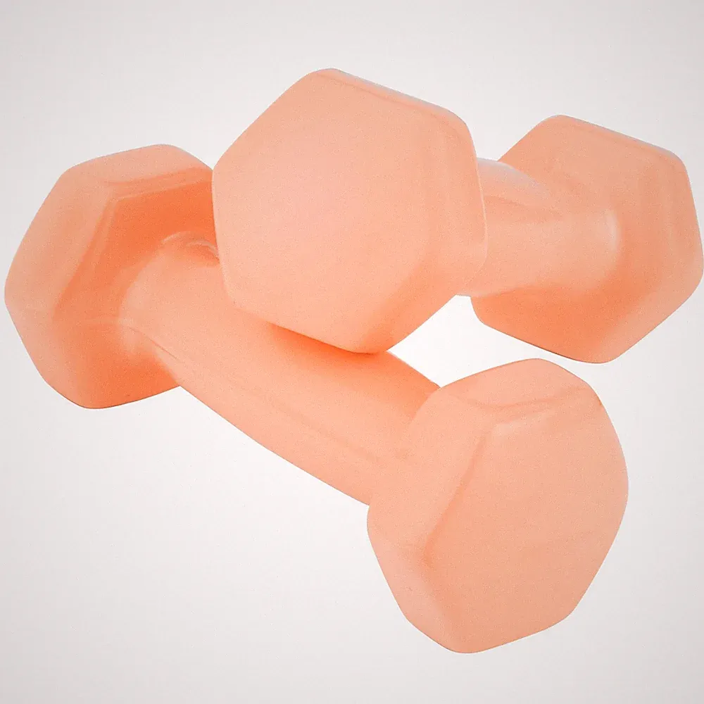 2Piece Hex Dumbbell Set,Non Slip Grip,Free Weight Lifting For Women,Orange
