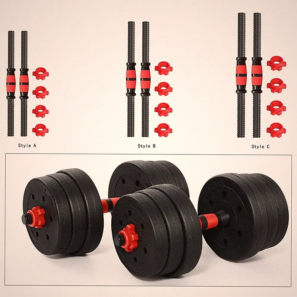 2x Dumbbell Bar Sturdy with 4 Nuts for Home Strength Training Weightlifting