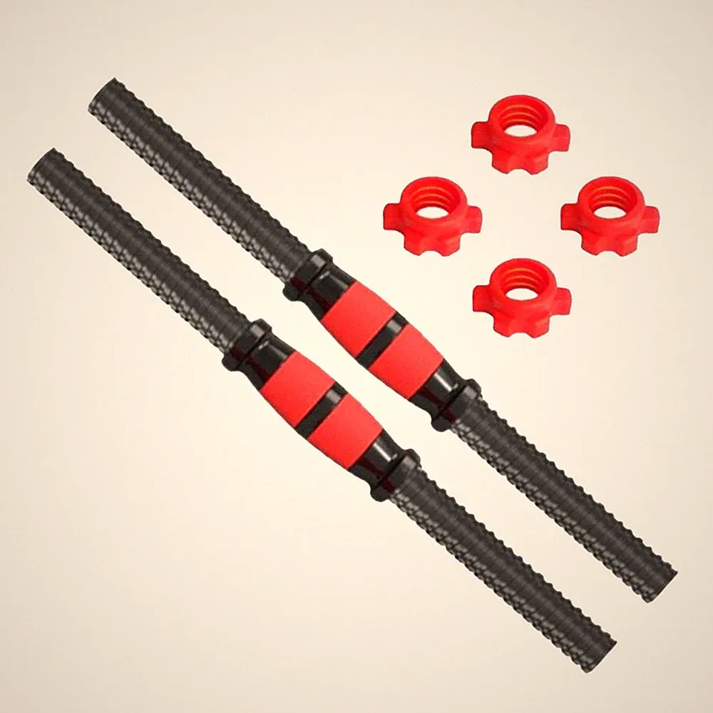 2X Dumbbell Handle Dumbellsweights Set Sturdy with 4 Collars Barbell Bar for...