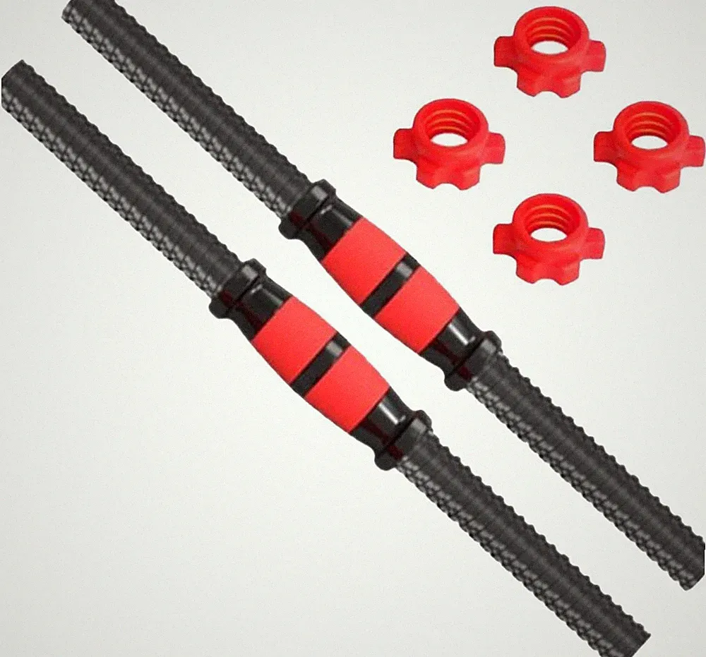 2X Dumbbell Handle Dumbellsweights Set Sturdy with 4 Collars Barbell Bar for