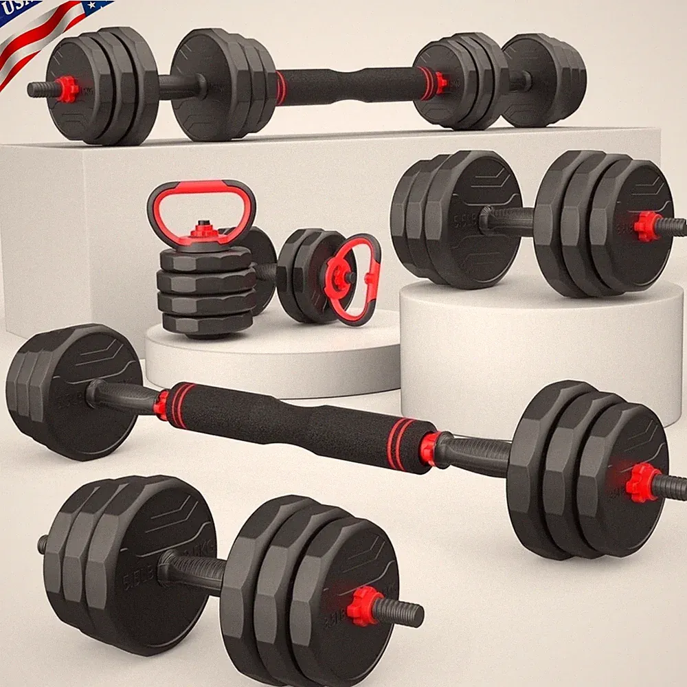 3 in 1 Adjustable Dumbbells Set, 70lbs Free Weights Set with Connector