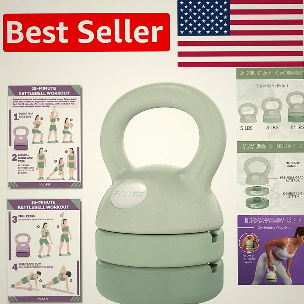 3-in-1 Adjustable Kettlebell 5 lb to 12 lb - Space-Saving Home Gym Essential