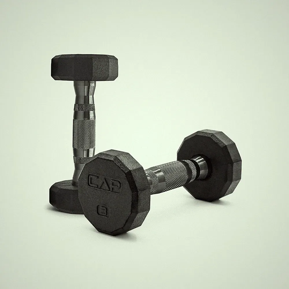 3 LB Coated 12Sided Dumbbell Pair with Black Handle for Strength Training