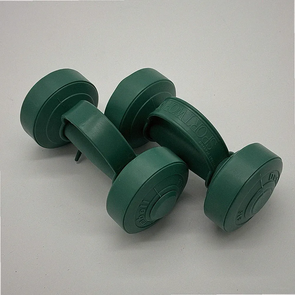 3 lb. Hand Weights - SportWorks Round End Dumbbells Pair, Plastic Coated, Green