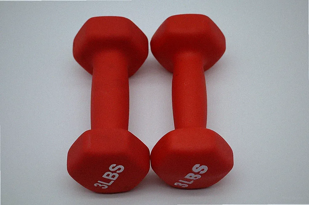 3 lbs BOWFLEX Hex Neoprene Dumbbells Set of 2 Hand Weights Strength Training