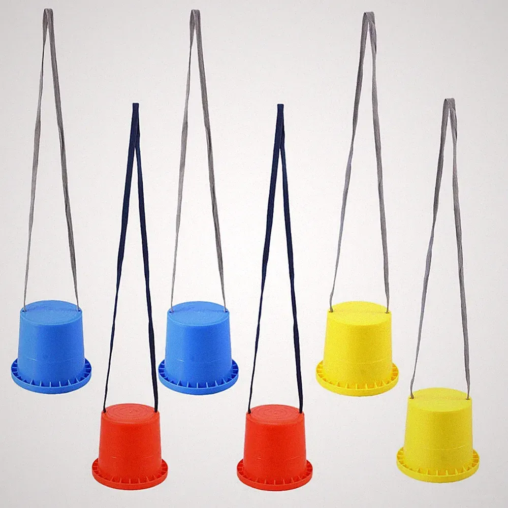 3 Pairs Bucket Stilts Plastic Walking Cups Children Kids Stepper Toy Walking...