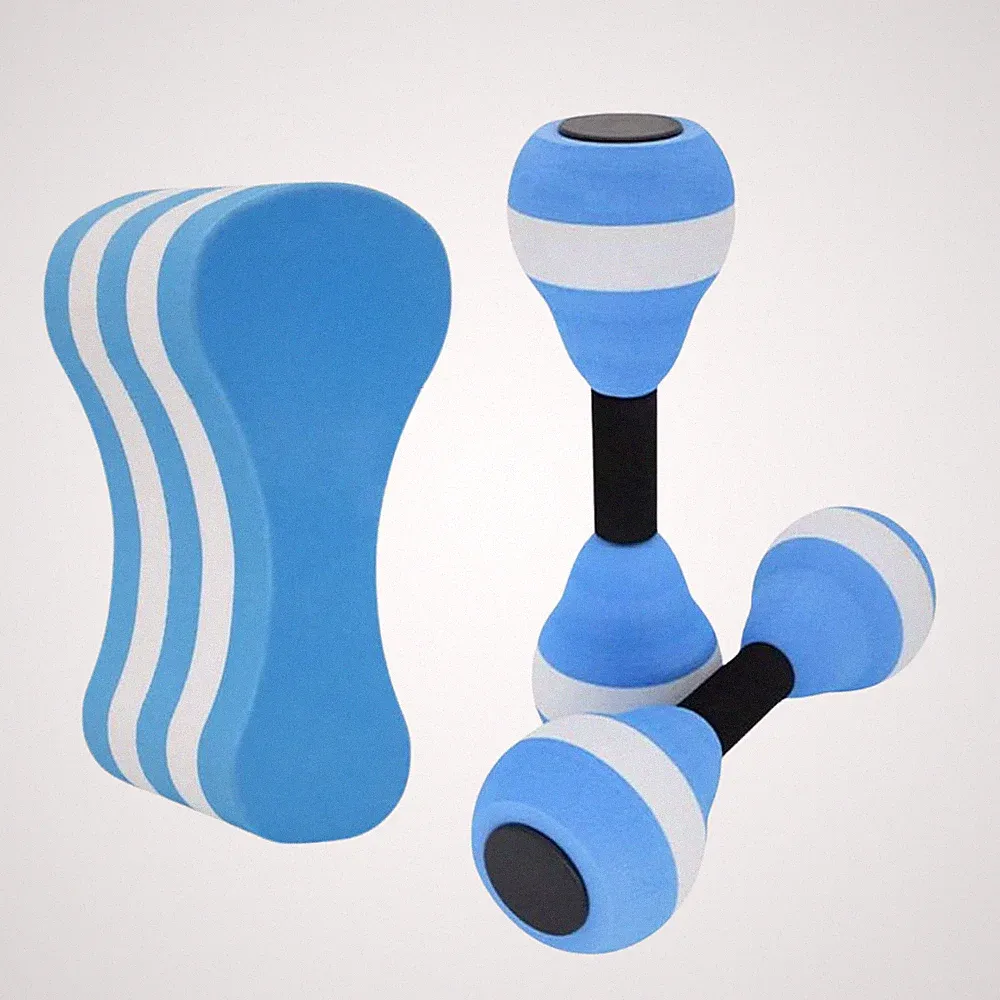 3 PC for Water Exercise Aquatic Dumbbells Fitness Hand Barbell Blue