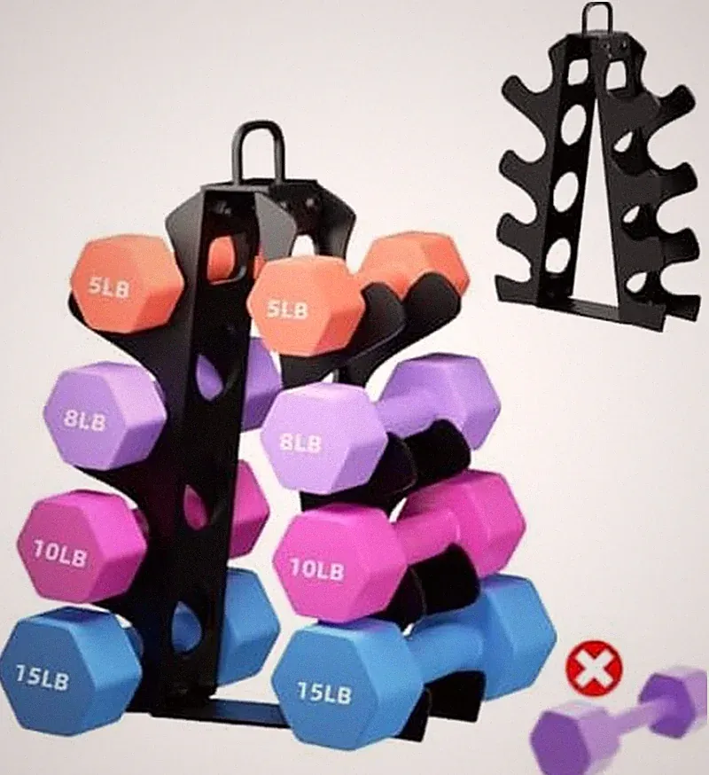 3-Tier | 4-Tier Dumbbell Rack for Dumbbells , A-Frame Weight Stand Only, Compact