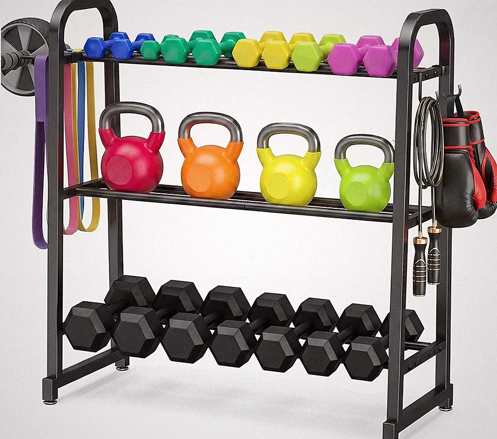 3 Tier Adjustable Dumbbell Rack, 360LB Capacity Weight Rack for Home Gym Storage