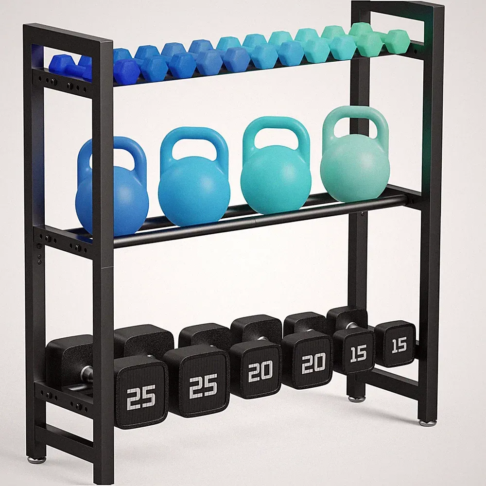 3 Tier Adjustable Dumbbell Rack - Heavy-Duty 330LB Capacity Weight Storage St...