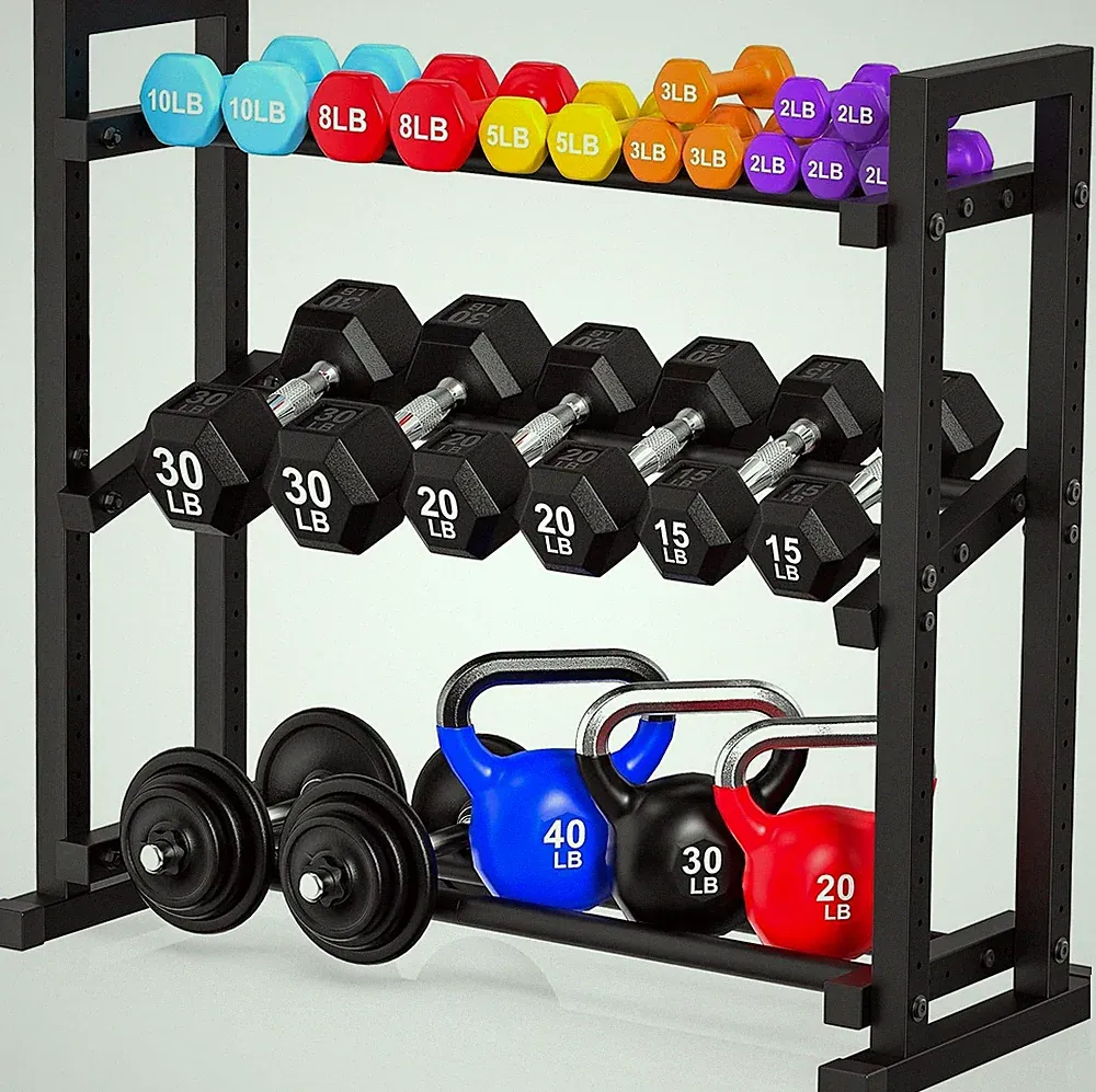 3 Tier Adjustable Dumbbell Rack Heavy Duty Weight Stand Home Gym Storage 450LB3