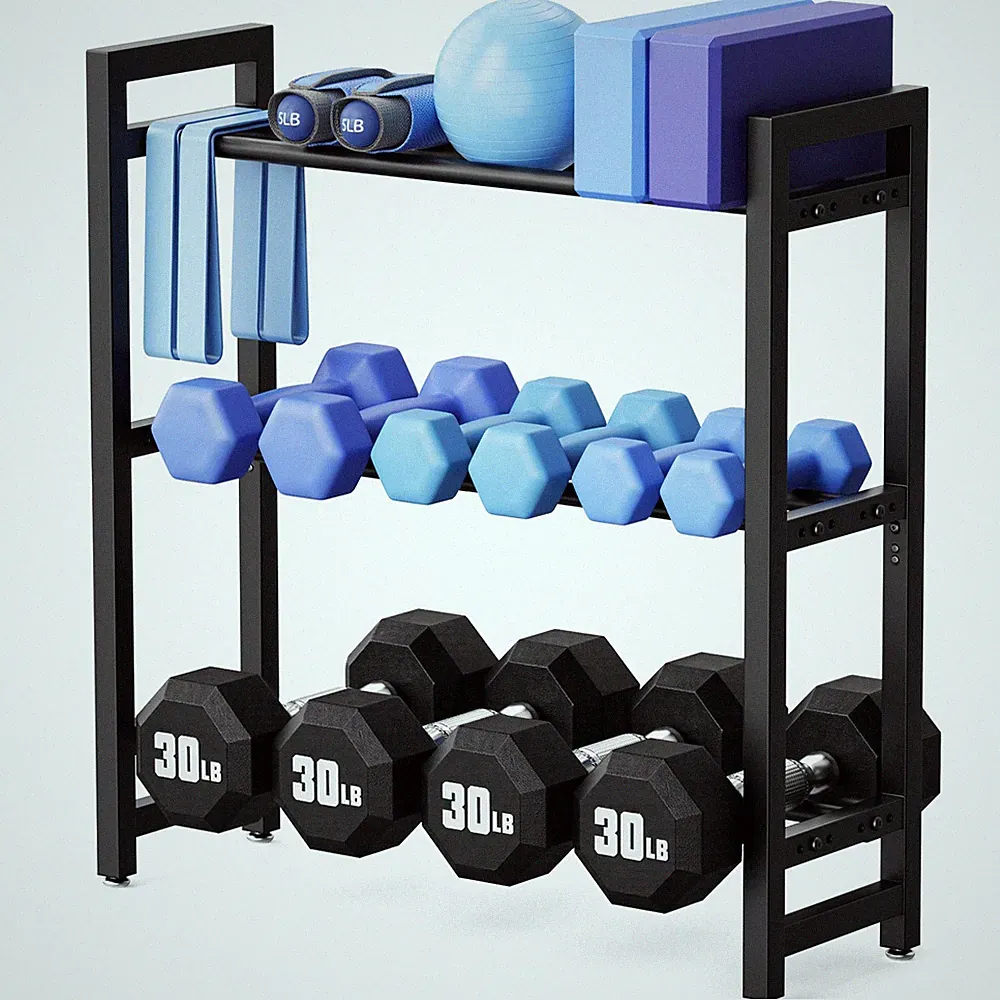 3 Tier Adjustable Dumbbell Rack – Heavy-Duty Weight Storage Stand for Dumbbel...