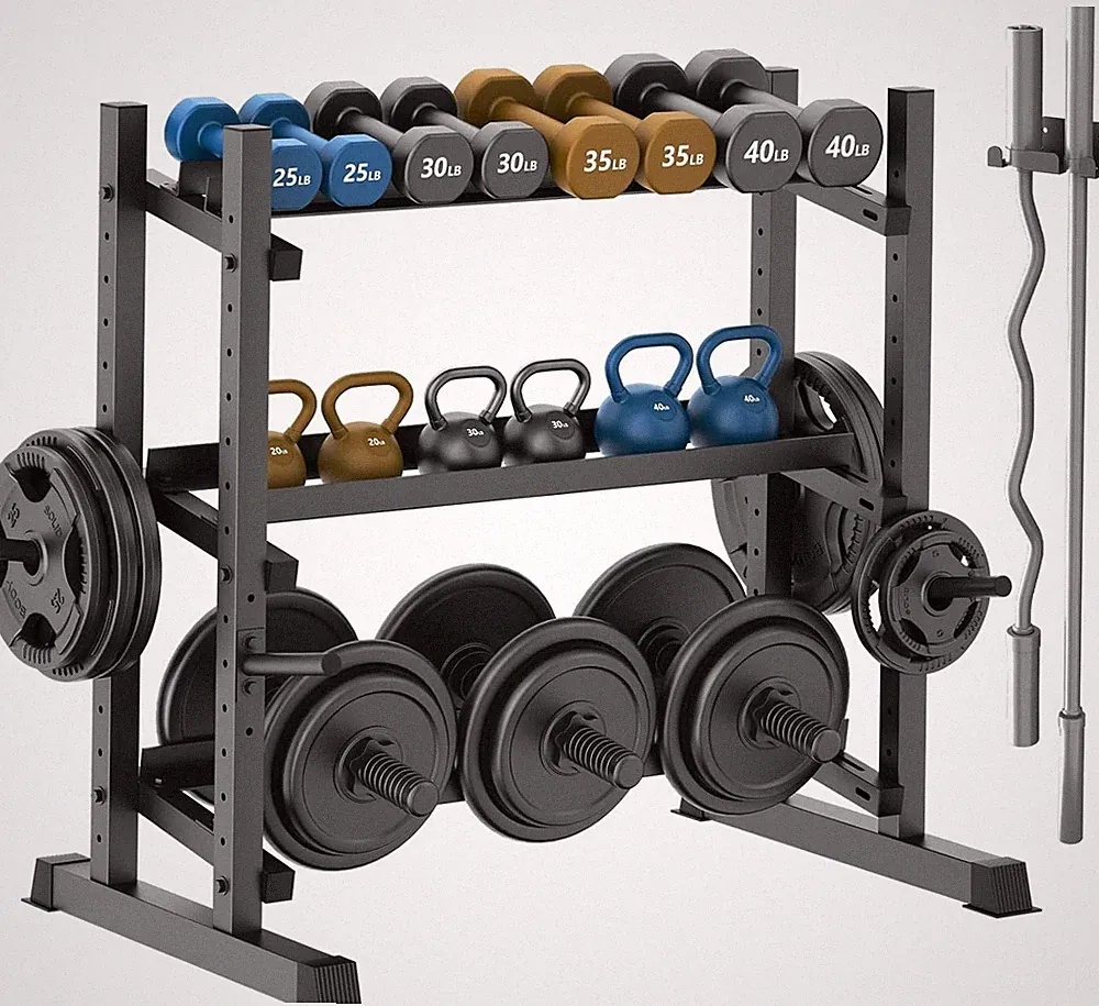3-Tier Dumbbell Rack, 1100LB Adjustable Weight Rack for Home Gym