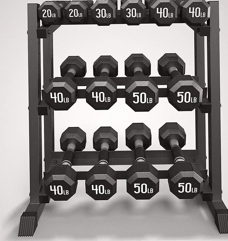 3-Tier Dumbbell Rack, 1100LB Capacity Adjustable Weight Rack for Home Gym, Heavy