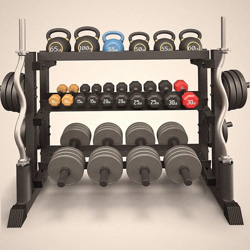 3-Tier Dumbbell Rack, 1200LB Capacity Adjustable Weight Rack for Home Gym, He...