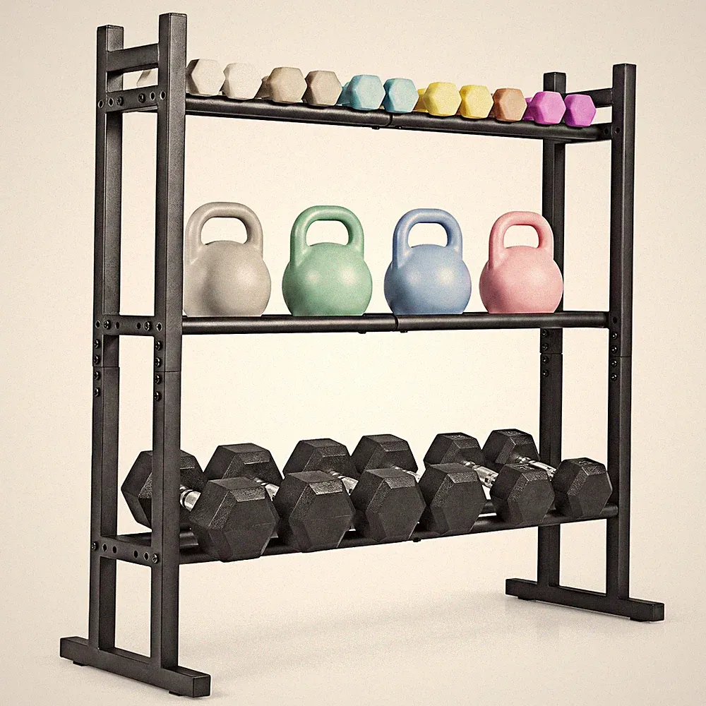 3-Tier Dumbbell Rack, 529LB Capacity Heavy-Duty Adjustable Weight Rack Stand