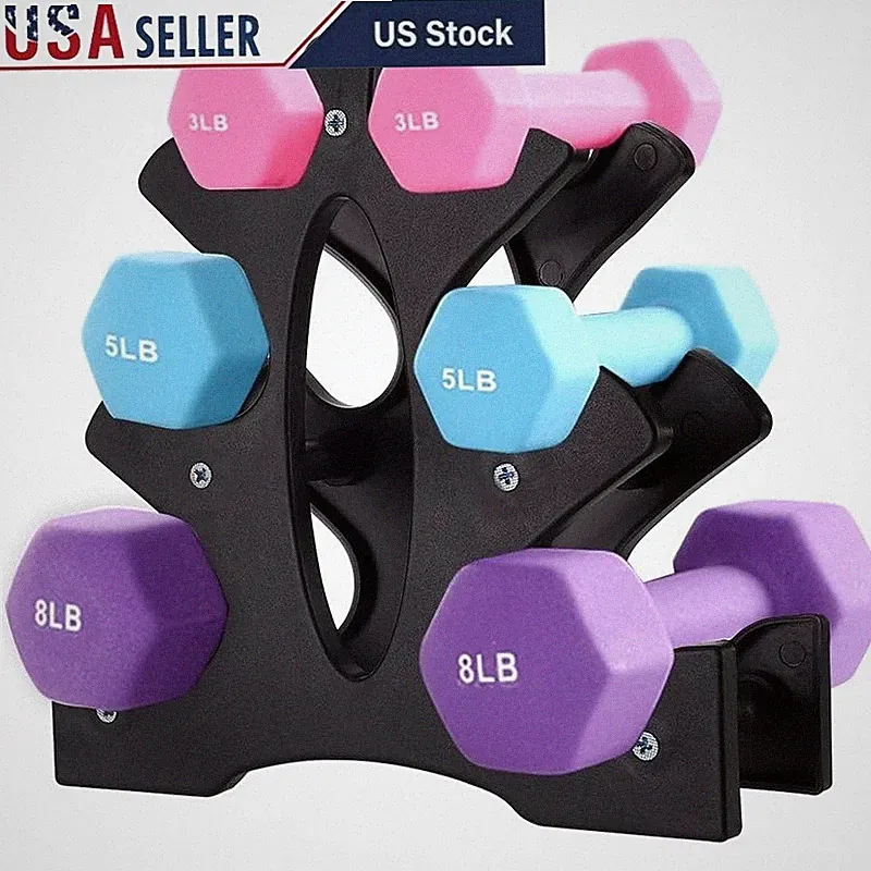 3 Tier Dumbbell Rack Home Gym Office Storage Heavy Duty Stand Organizer New