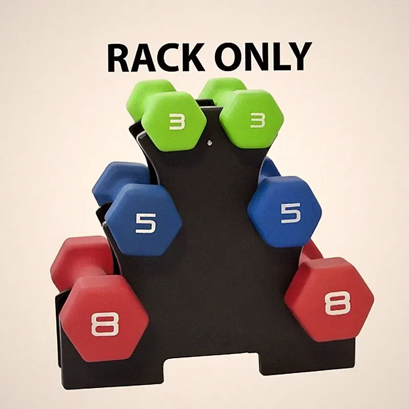 3-Tier Dumbbell Rack, Rack Only, Holds up to a 10lb Dumbbell, Plastic, Black