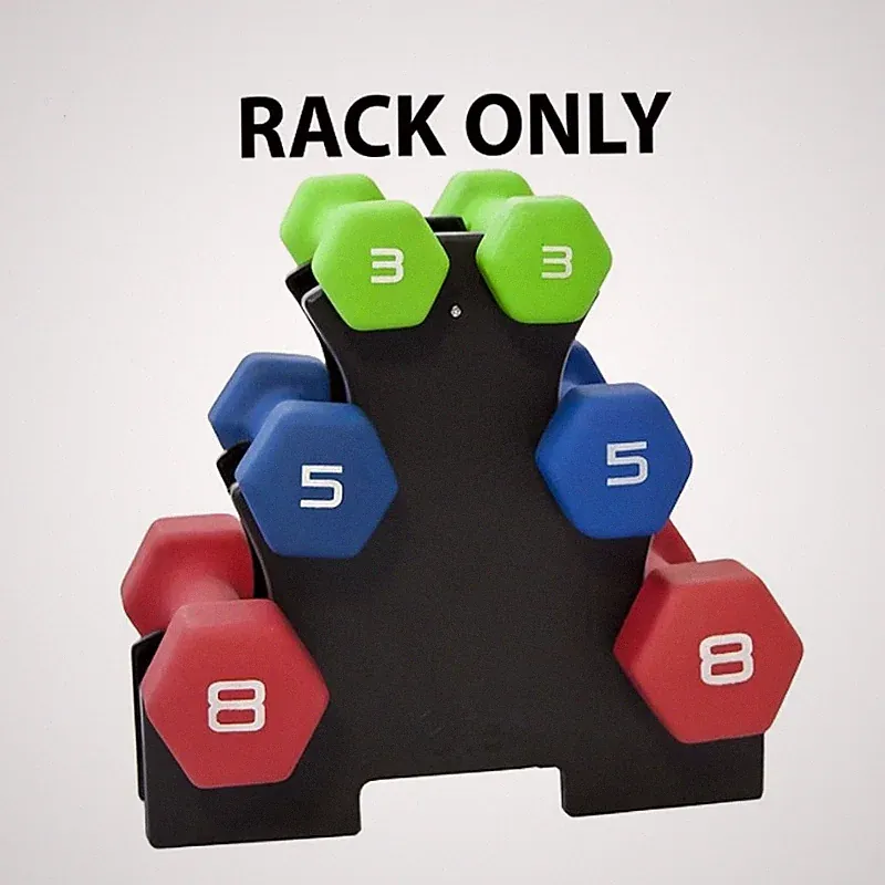 3-Tier Dumbbell Rack, Rack Only, Holds up to a 10lb Dumbbell, Plastic, Black