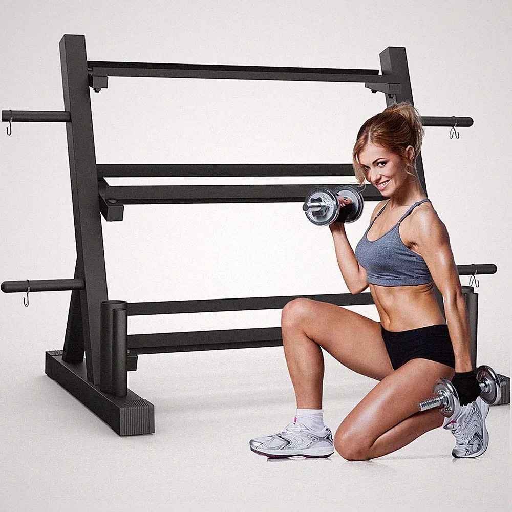 3-Tier Dumbbell Rack Stand for Home Gym, Free Weights Storage Steel Racks for...