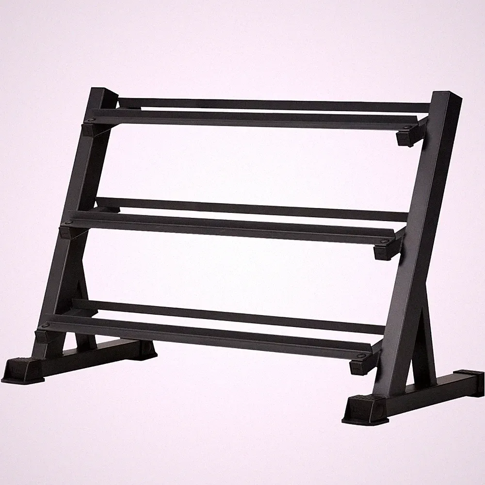 3-Tier Dumbbell Rack Stand: Holds 5-50lb weights with a 1100 lb max capacity