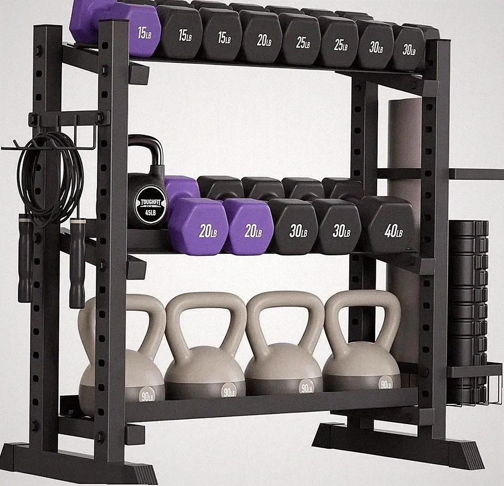 3-Tier Dumbbell Rack Stand Only, Adjustable Height & Angle 1100LBS