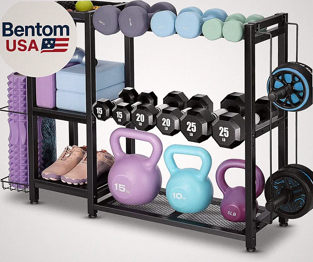 3-Tier Dumbbell Rack Stand Only - Adjustable Weight Rack for Home Gym, Heavy-Dut