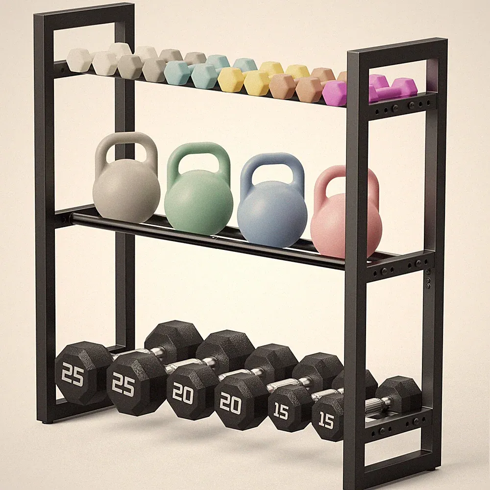 3 Tier Dumbbell Rack Weight Rack Stand Only for Home Gym Storage Organizing D...