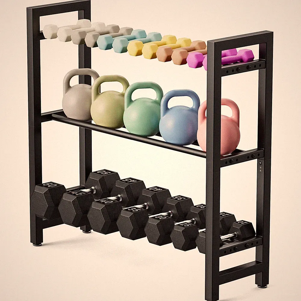 3 Tier Dumbbell Rack Weight Stand Home Gym Rack Soporte Mancuernas