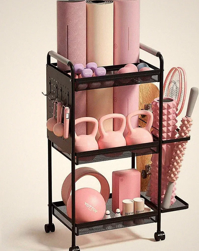 3-Tier Gym Storage Rack for Home Gym–Multi-Functional Weight Rack, Dumbbell Rack