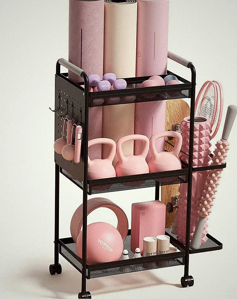 3-Tier Gym Storage Rack for Home Gym–Multi-Functional Weight Rack, Dumbbell Rack