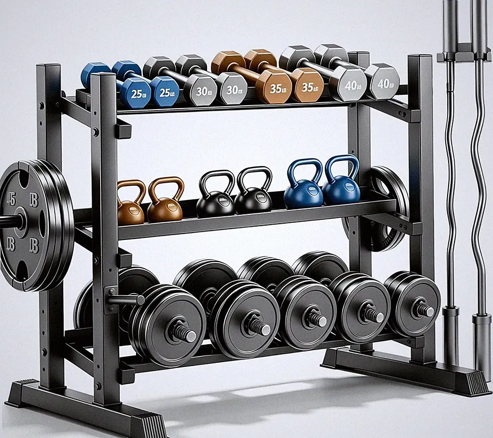 3-Tier Professional Dumbbell Rack, Commercial Grade Dumbbell Storage Rack