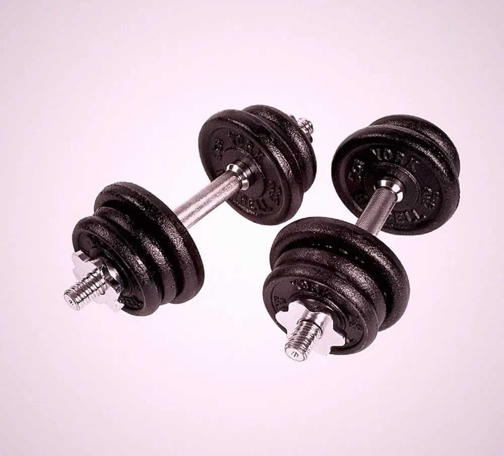30 lb Adjustable Dumbbell Set with Spinlock Handles 15lb Pair Standard Plates