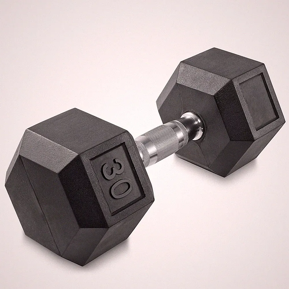 30 lb Rubber Coated Hex Dumbbell Hand Weight, 30 Pounds