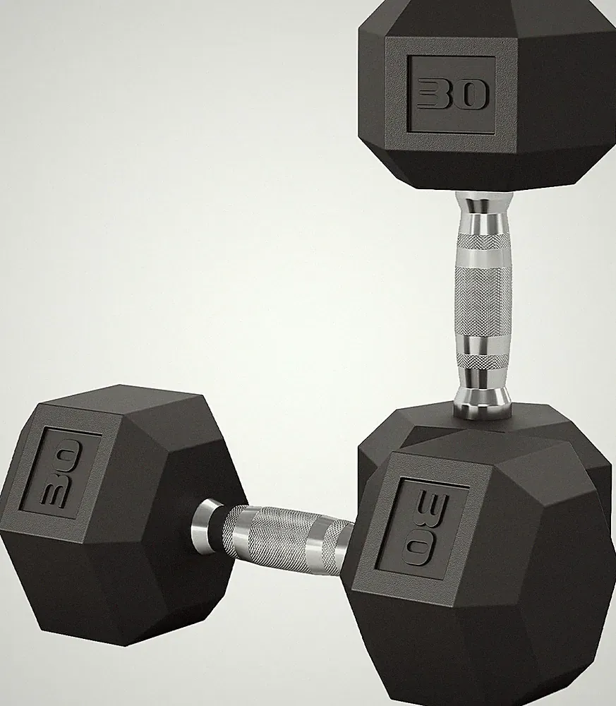 30LB Hex Dumbbell Set of 2,Hand Weights Dumbbells Pair with Cast Iron Core