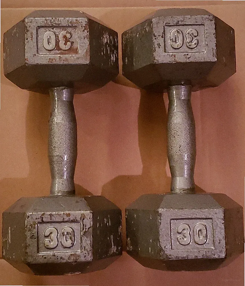 30lb pair Hex Dumbbells ergo grip 60 pounds total