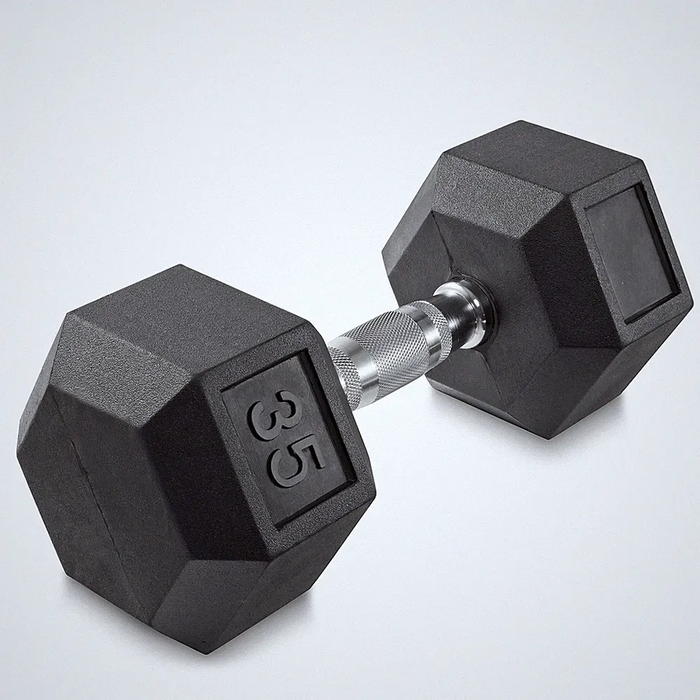 35 lb Rubber Coated Hex Dumbbell Hand Weight, 35 Pounds