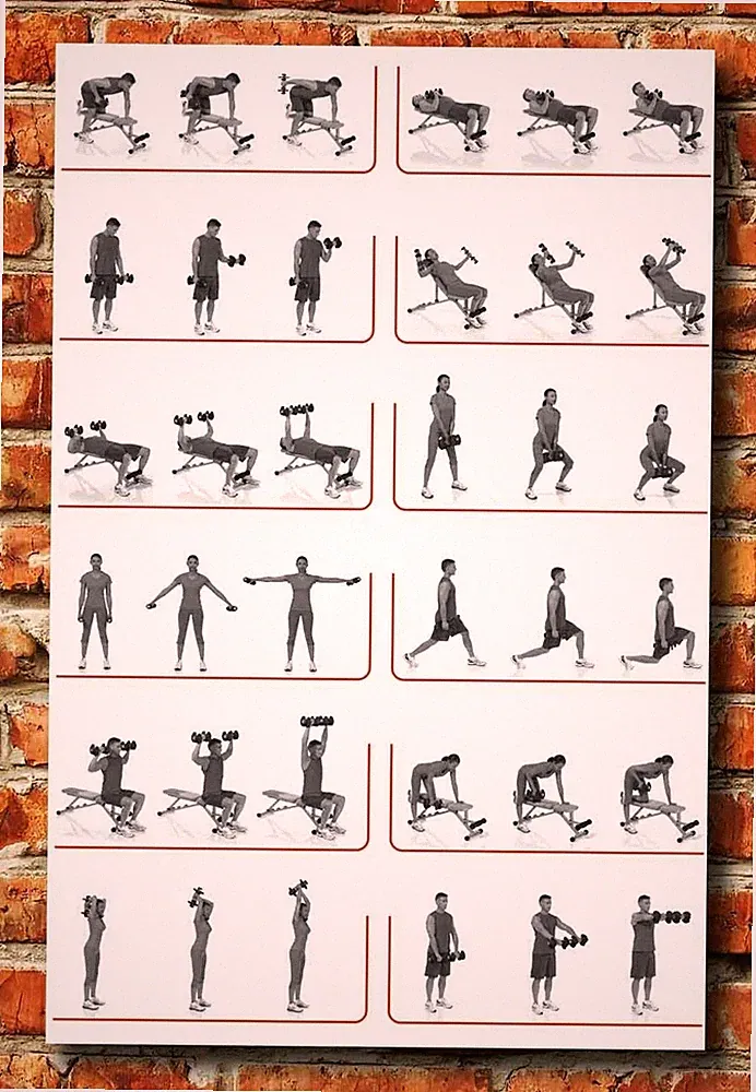 367685 Dumbbell Workout Body Building Decor Wall Print Poster